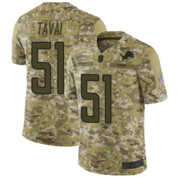 Lions #51 Jahlani Tavai Camo Men's Stitched Football Limited 2018 Salute To Service Jersey