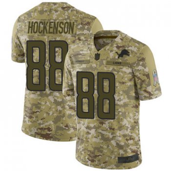 Lions #88 T.J. Hockenson Camo Men's Stitched Football Limited 2018 Salute To Service Jersey