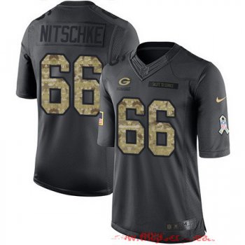 Men's Green Bay Packers #66 Ray Nitschke Black Anthracite 2016 Salute To Service Stitched NFL Nike Limited Jersey