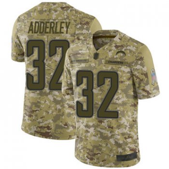 Chargers #32 Nasir Adderley Camo Men's Stitched Football Limited 2018 Salute To Service Jersey