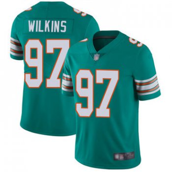 Dolphins #97 Christian Wilkins Aqua Green Alternate Men's Stitched Football Vapor Untouchable Limited Jersey