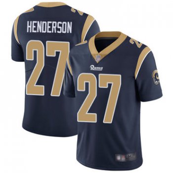 Rams #27 Darrell Henderson Navy Blue Team Color Men's Stitched Football Vapor Untouchable Limited Jersey