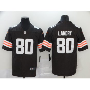 Men's Cleveland Browns #80 Jarvis Landry Brown 2020 NEW Vapor Untouchable Stitched NFL Nike Limited Jersey
