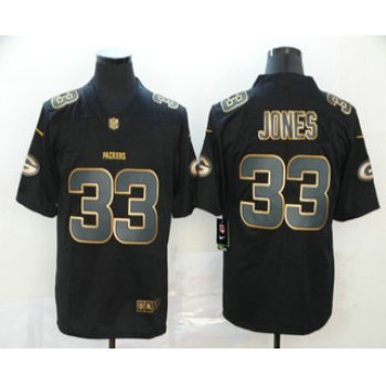 Men's Green Bay Packers #33 Aaron Jones Black Gold 2019 Vapor Untouchable Stitched NFL Nike Limited Jersey