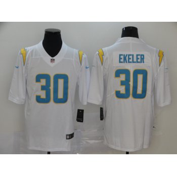 Men's Los Angeles Chargers #30 Austin Ekeler White 2020 NEW Vapor Untouchable Stitched NFL Nike Limited Jersey