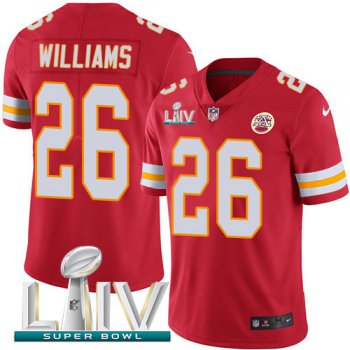 Nike Chiefs #26 Damien Williams Red Super Bowl LIV 2020 Team Color Youth Stitched NFL Vapor Untouchable Limited Jersey