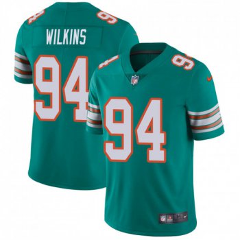 Nike Miami Dolphins #94 Christian Wilkins Men's Limited Aqua Alternate Vapor Untouchable Nike Jersey