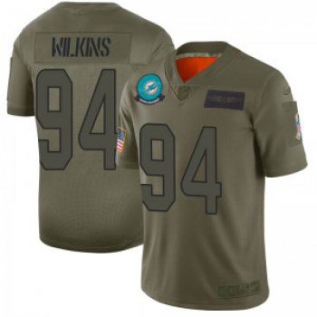 Nike Miami Dolphins #94 Christian Wilkins Men's Limited Camo 2019 Salute to Service Jersey