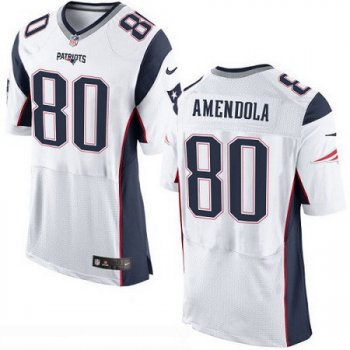 Men's New England Patriots #80 Danny Amendola NEW White Road Stitched NFL Nike Elite Jersey