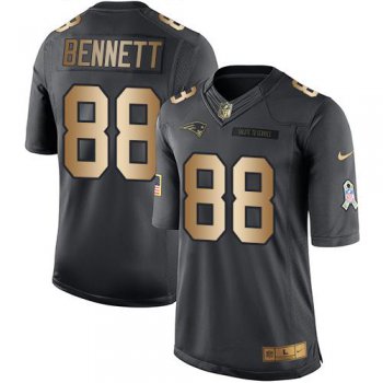 Men's New England Patriots #88 Martellus Bennett Anthracite Gold 2016 Salute To Service Stitched NFL Nike Limited Jersey