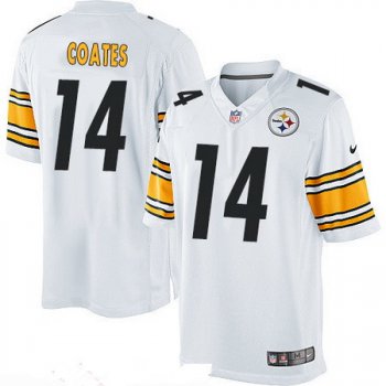 Men's Pittsburgh Steelers #14 Sammie Coates White Road Stitched NFL Nike Game Jersey