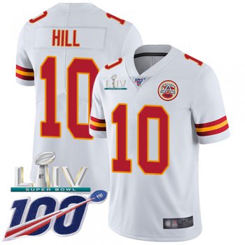 Nike Chiefs #10 Tyreek Hill White Super Bowl LIV 2020 Youth Stitched NFL 100th Season Vapor Untouchable Limited Jersey