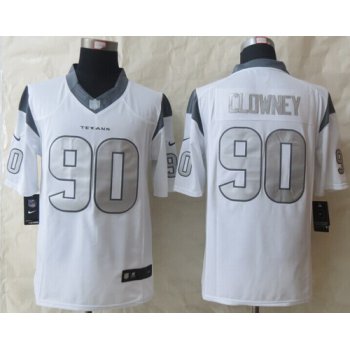 Nike Houston Texans #90 Jadeveon Clowney Platinum White Limited Jersey