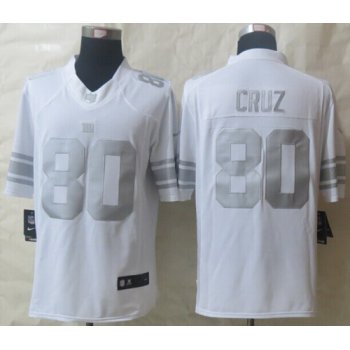 Nike New York Giants #80 Victor Cruz Platinum White Limited Jersey