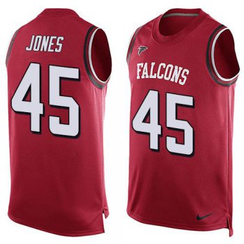 Men's Atlanta Falcons #45 Deion Jones Red Hot Pressing Player Name & Number Nike NFL Tank Top Jersey