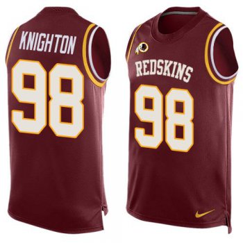 Men's Washington Redskins #98 Terrance Knighton Burgundy Red Hot Pressing Player Name & Number Nike NFL Tank Top Jersey