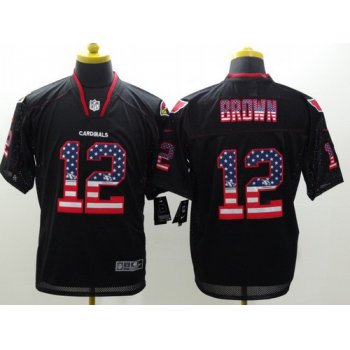 Nike Arizona Cardinals #12 John Brown 2014 USA Flag Fashion Black Elite Jersey