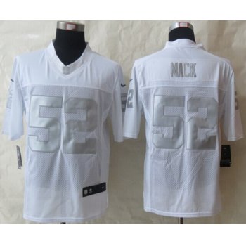 Nike Oakland Raiders #52 Khalil Mack Platinum White Limited Jersey