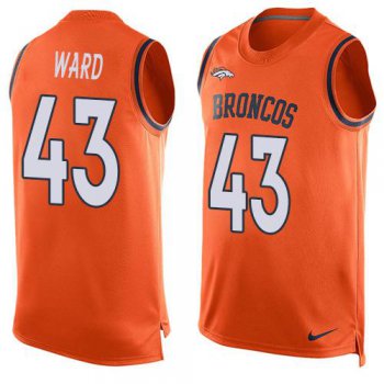 Men's Denver Broncos #43 T.J. Ward Orange Hot Pressing Player Name & Number Nike NFL Tank Top Jersey