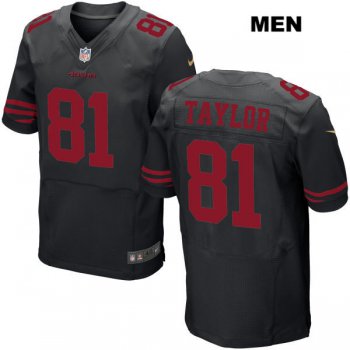 Mens Nike San Francisco 49ers #81 Trent Taylor Stitched Black Elite Football Jersey