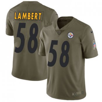 Nike Pittsburgh Steelers #58 Jack Lambert Olive Men's Stitched NFL Limited 2017 Salute to Service Jersey