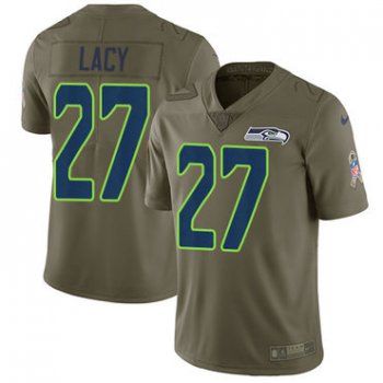 Nike Seattle Seahawks #27 Eddie Lacy Olive Men's Stitched NFL Limited 2017 Salute to Service Jersey
