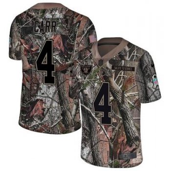 Nike Raiders #4 Derek Carr Camo Men's Stitched NFL Limited Rush Realtree Jersey