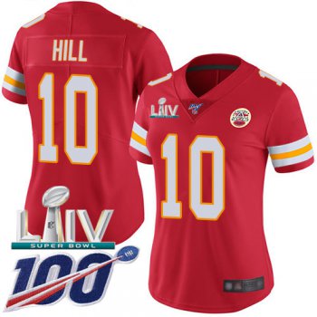 Nike Chiefs #10 Tyreek Hill Red Super Bowl LIV 2020 Team Color Women's Stitched NFL 100th Season Vapor Untouchable Limited Jersey