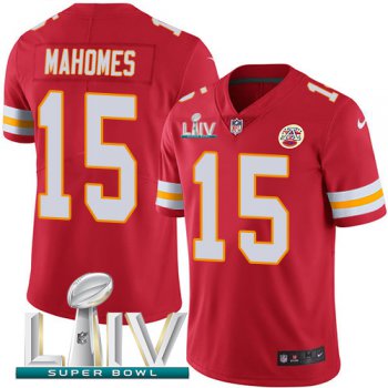 Nike Chiefs #15 Patrick Mahomes Red Super Bowl LIV 2020 Team Color Men's Stitched NFL Vapor Untouchable Limited Jersey
