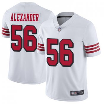 49ers #56 Kwon Alexander White Rush Men's Stitched Football Vapor Untouchable Limited Jersey