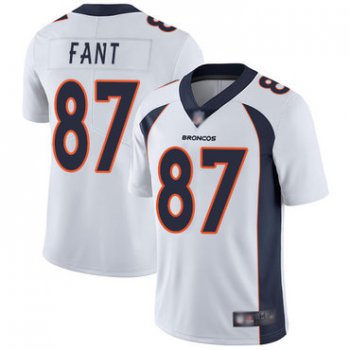Broncos #87 Noah Fant White Men's Stitched Football Vapor Untouchable Limited Jersey