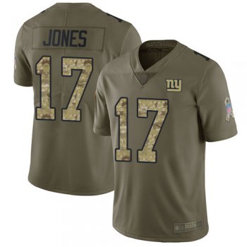 Giants #17 Daniel Jones Olive Camo Men's Stitched Football Limited 2017 Salute To Service Jersey