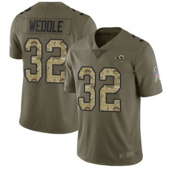 Rams #32 Eric Weddle Olive Camo Men's Stitched Football Limited 2017 Salute To Service Jersey