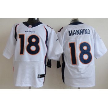 Nike Denver Broncos #18 Peyton Manning 2013 White Elite Jersey