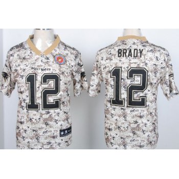 Nike New England Patriots #12 Tom Brady 2013 USMC Camo Elite Jersey