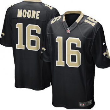 Nike New Orleans Saints #16 Lance Moore Black Game Jersey