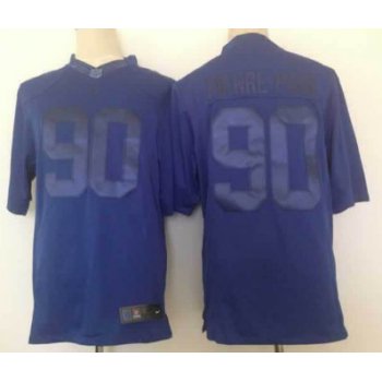Nike New York Giants #90 Jason Pierre-Paul Drenched Limited Blue Jersey