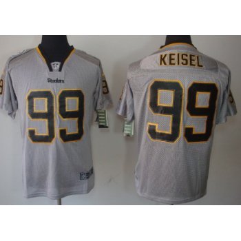 Nike Pittsburgh Steelers #99 Brett Keisel Lights Out Gray Elite Jersey