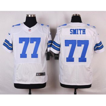 Men's Dallas Cowboys #77 Tyron Smith White Road NFL Nike Elite Jersey