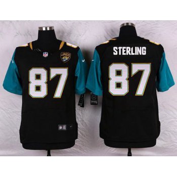 Men's Jacksonville Jaguars #87 Neal Sterling Black Team Color NFL Nike Elite Jersey