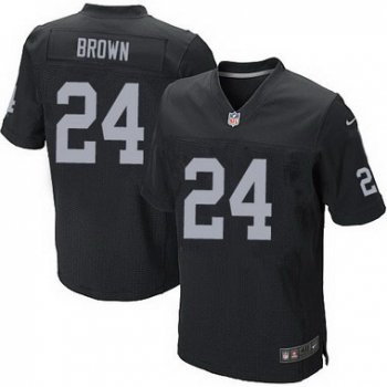 Men's Oakland Raiders #24 Willie Brown Black Retired Player NFL Nike Elite Jersey