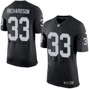 Men's Oakland Raiders #33 Trent Richardson Black Team Color NFL Nike Elite Jersey