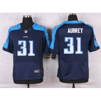 Men's Tennessee Titans #31 Josh Aubrey Navy Blue Alternate NFL Nike Elite Jersey