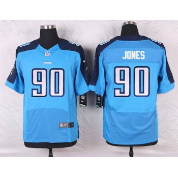Men's Tennessee Titans #90 DaQuan Jones Light Blue Team Color NFL Nike Elite Jersey