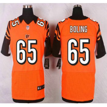 Men's Cincinnati Bengals #65 Clint Boling Orange Alternate NFL Nike Elite Jersey