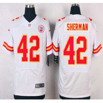 Men's Kansas City Chiefs #42 Anthony Sherman White Road NFL Nike Elite Jersey
