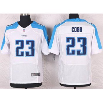 Men's Tennessee Titans #23 David Cobb White Road NFL Nike Elite Jersey