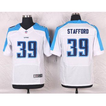 Men's Tennessee Titans #39 Daimion Stafford White Road NFL Nike Elite Jersey