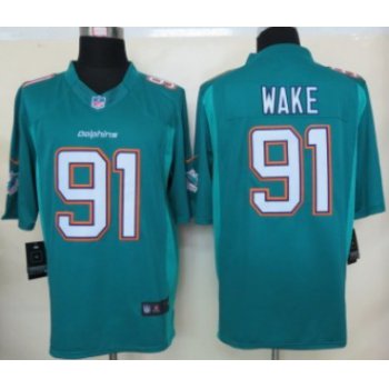 Nike Miami Dolphins #91 Cameron Wake 2013 Green Limited Jersey