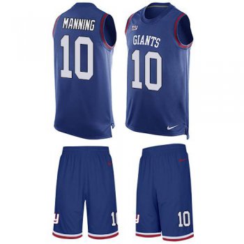 Nike Giants #10 Eli Manning Royal Blue Team Color Men's Stitched NFL Limited Tank Top Suit Jersey